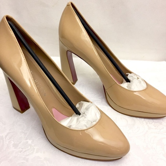 Paris Hilton Shoes - Paris Hilton Alani Platform Pumps Nude Patent 10M